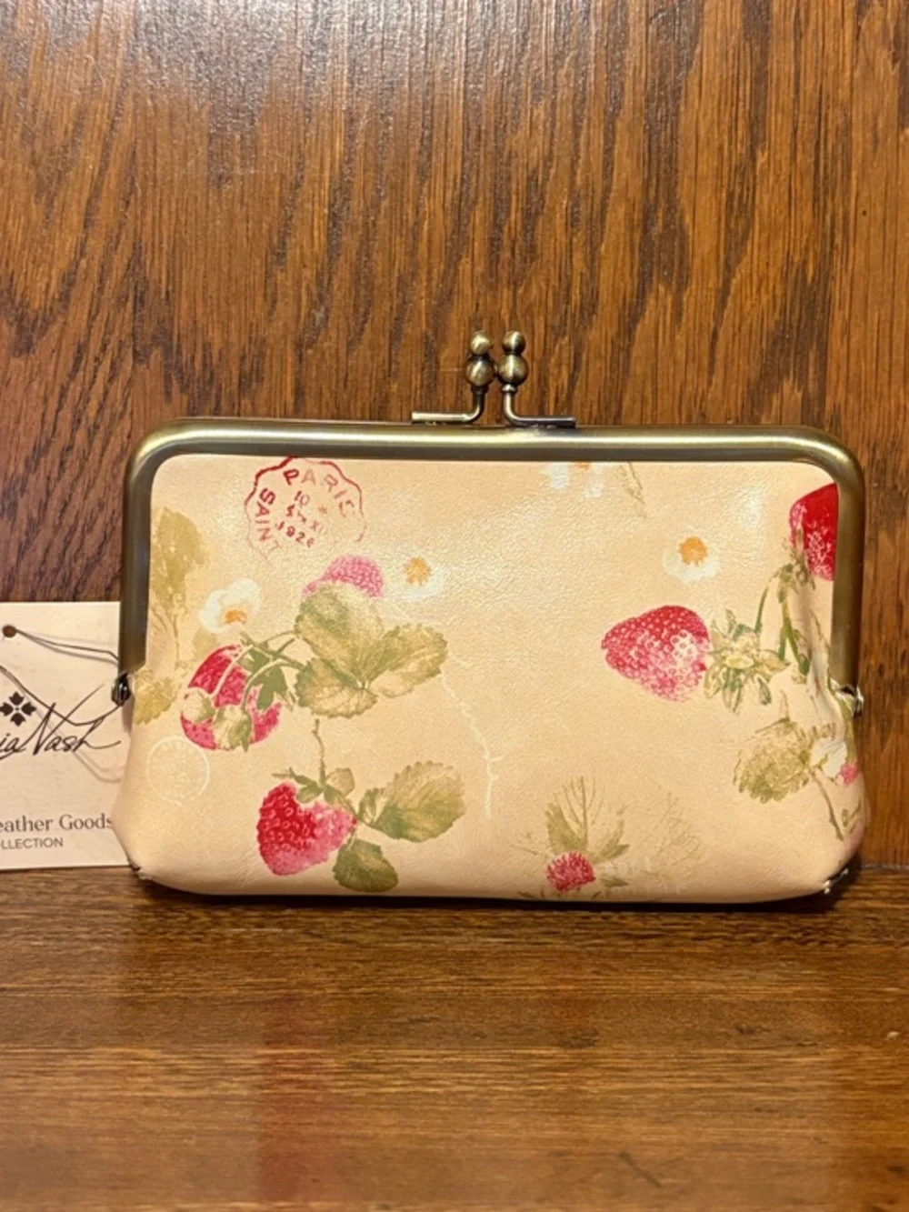 NWT-Patricia Nash-SET-Curry Tote, Fira Frame Wallet & Bag Charm-Strawberry-$337